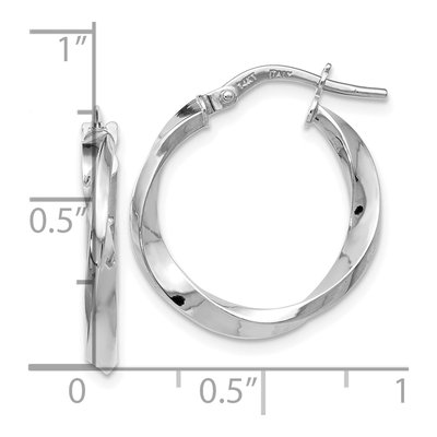 14K White Gold 20mm Twisted Hoop Earrings – view 5