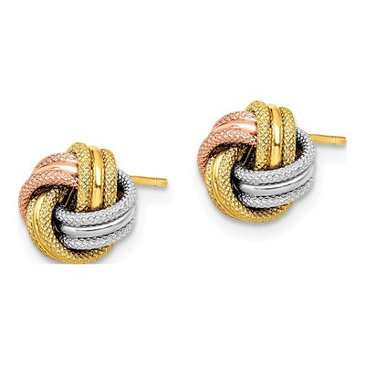 14K Yellow Gold Love Knot Stud Earrings – view 3