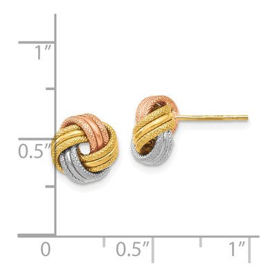 14K Yellow Gold Love Knot Stud Earrings – view 5