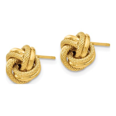 14K Yellow Gold Love Knot Stud Earrings – view 3