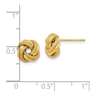 14K Yellow Gold Love Knot Stud Earrings – view 5