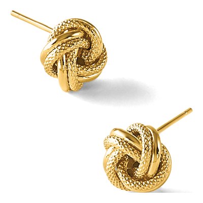 14K Yellow Gold Love Knot Stud Earrings – view 6