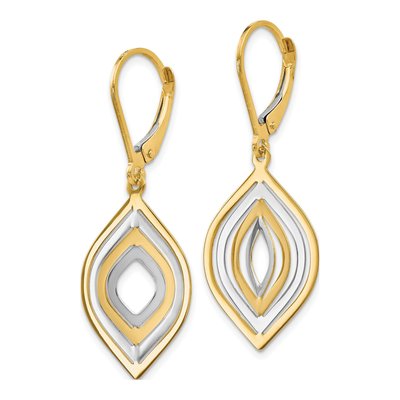 14K Yellow Gold Leverback Earrings – view 3