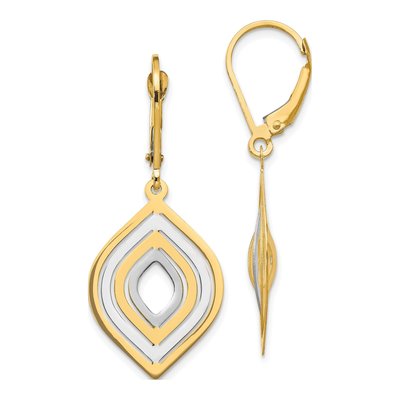 14K Yellow Gold Leverback Earrings