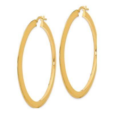 14K Yellow Gold 55mm Hoop Earrings – view 3