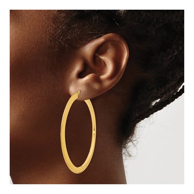 14K Yellow Gold 55mm Hoop Earrings – view 4