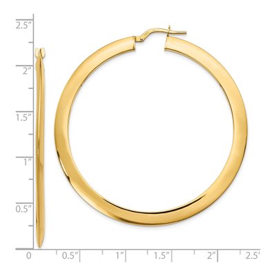 14K Yellow Gold 55mm Hoop Earrings – view 5