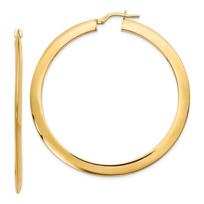 14K Yellow Gold 55mm Hoop Earrings
