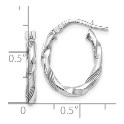 14K White Gold Twisted Hoop Earrings – view 5