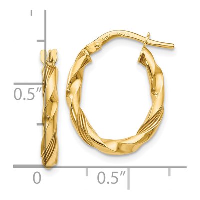 14K Yellow Gold Twisted Hoop Earrings – view 5