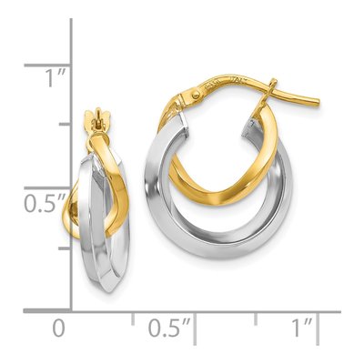14K Two-Tone Gold Hoop Earrings – view 5