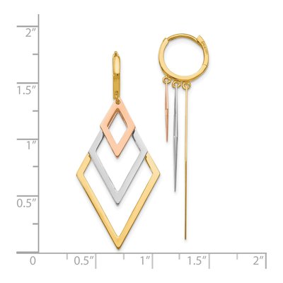 14K Tri-Color Gold 44mm Hoop Earrings – view 5