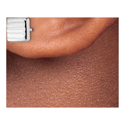 14K White Gold Textured Button Stud Earrings – view 4