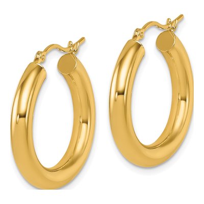 14K Yellow Gold 25mm Hoop Earrings – view 3