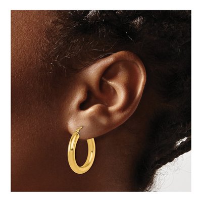 14K Yellow Gold 25mm Hoop Earrings – view 4