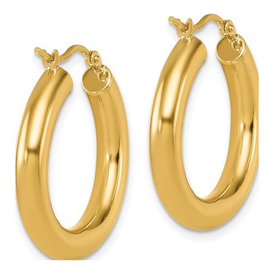 14K Yellow Gold 25mm Hoop Earrings – view 5