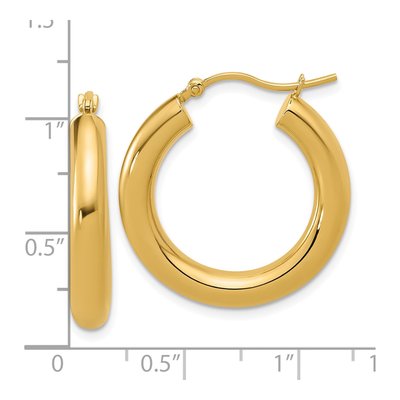 14K Yellow Gold 25mm Hoop Earrings – view 6