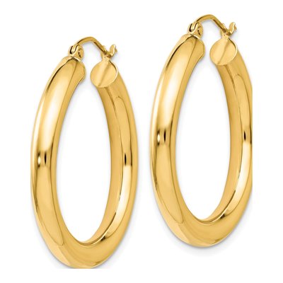 14K Yellow Gold 30mm Hoop Earrings – view 3