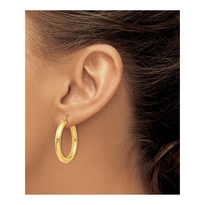 14K Yellow Gold 30mm Hoop Earrings – view 4
