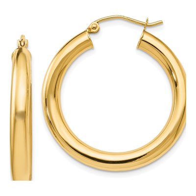 14K Yellow Gold 30mm Hoop Earrings