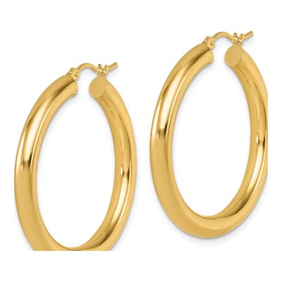 14K Yellow Gold 35mm Hoop Earrings – view 3