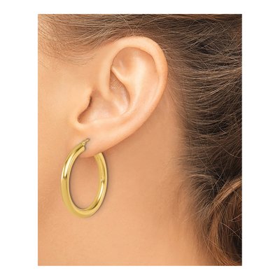 14K Yellow Gold 35mm Hoop Earrings – view 4