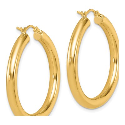 14K Yellow Gold 35mm Hoop Earrings – view 5