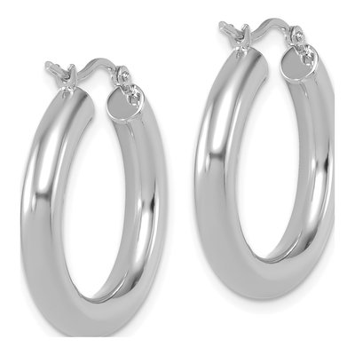 14K White Gold 25mm Hoop Earrings – view 5