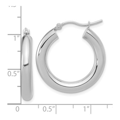 14K White Gold 25mm Hoop Earrings – view 6