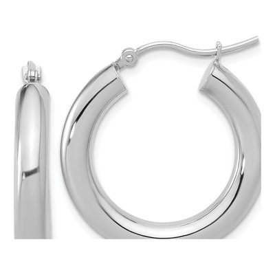 14K White Gold 25mm Hoop Earrings