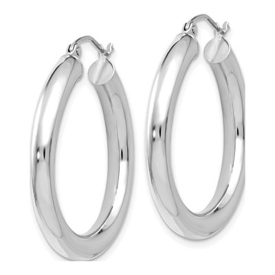 14K White Gold 30mm Hoop Earrings – view 3