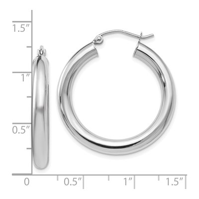 14K White Gold 30mm Hoop Earrings – view 5