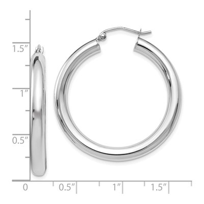 14K White Gold 35mm Hoop Earrings – view 5