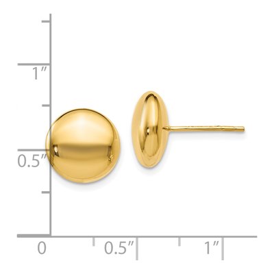 14K Yellow Gold Button Stud Earrings – view 5