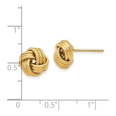 14K Yellow Gold Love Knot Button Stud Earrings – view 5