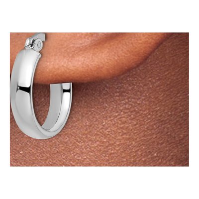 14K Yellow Gold 18mm Hoop Earrings – view 4