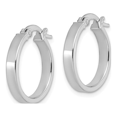 14K White Gold 20mm Hoop Earrings – view 3