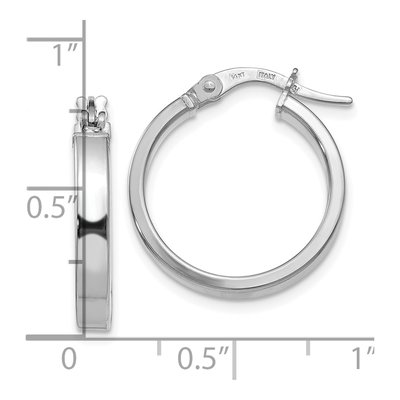 14K White Gold 20mm Hoop Earrings – view 5