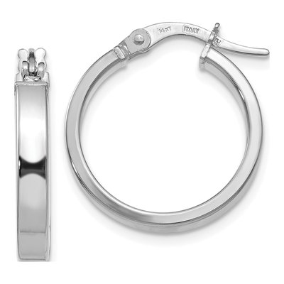 14K White Gold 20mm Hoop Earrings