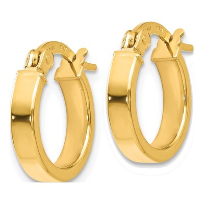 14K Yellow Gold 15mm Hoop Earrings – view 3