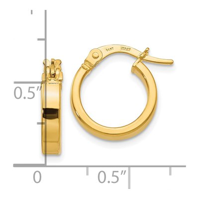 14K Yellow Gold 15mm Hoop Earrings – view 5