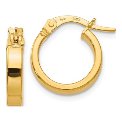 14K Yellow Gold 15mm Hoop Earrings