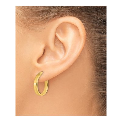 14K Yellow Gold 20mm Hoop Earrings – view 4