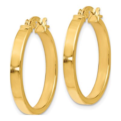 14K Yellow Gold 25mm Hoop Earrings – view 3