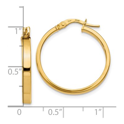14K Yellow Gold 25mm Hoop Earrings – view 5