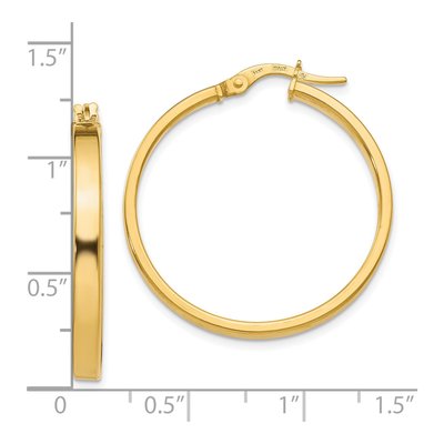 14K Yellow Gold 30mm Hoop Earrings – view 5