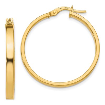 14K Yellow Gold 30mm Hoop Earrings