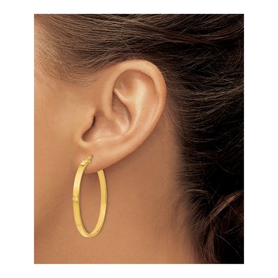14K Yellow Gold 40mm Hoop Earrings – view 4