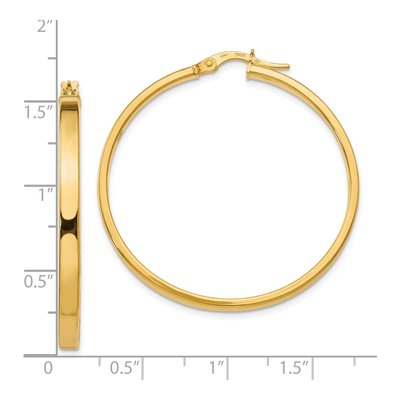 14K Yellow Gold 40mm Hoop Earrings – view 5