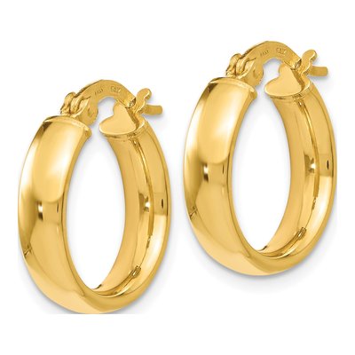 14K Yellow Gold 18mm Hoop Earrings – view 3